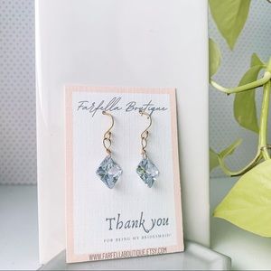 Bridesmaid earrings, Gold vermeil crystal earrings